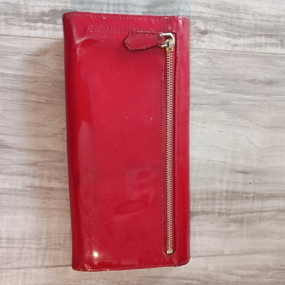 Auth PRADA Pink Patent Leather Gold-Tone Logo Womens Long Wallet - Picture 5 of 16